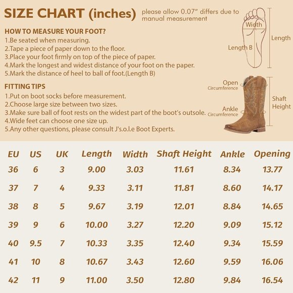 Women's Tan Square Toe Mid Calf Shoes Pull On Fashion Embroidered Western Boots - Picture 9 of 9